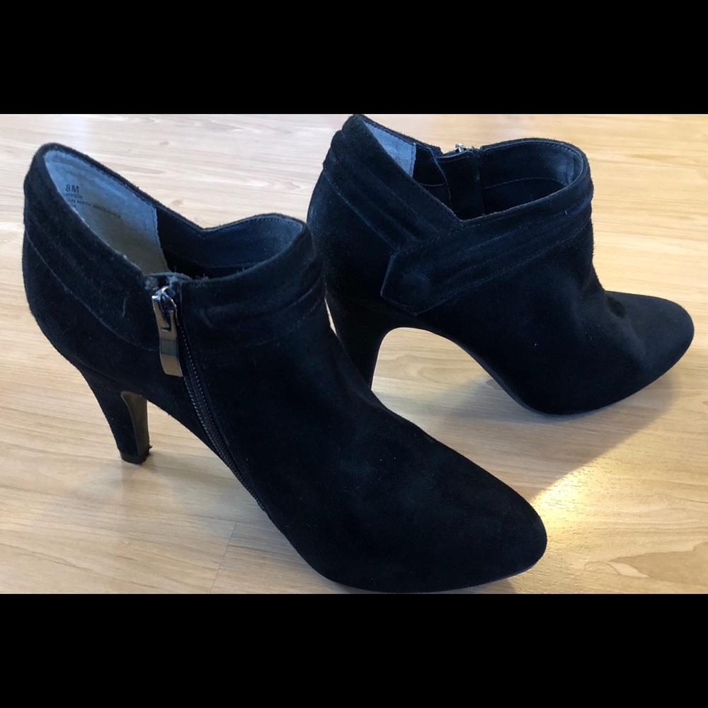 Black Suede Booties Size 8